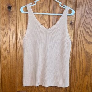 Women's Knit V-Neck Tank Top - Cream